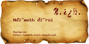 Németh Örsi névjegykártya